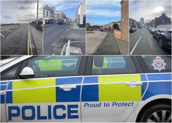 Some of the locations across the north of Sunderland, top, where most crime was reported to Northumbria Police, below, according to latest official figures.