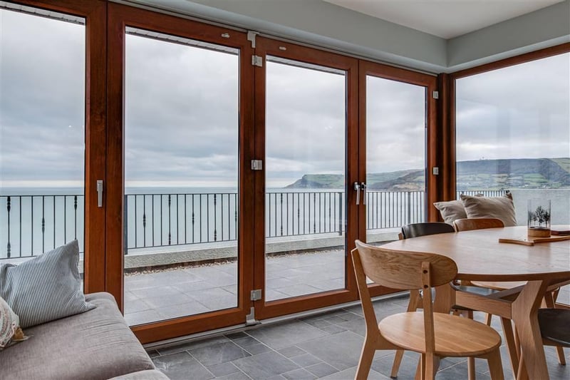 Casual dining area with sea views.