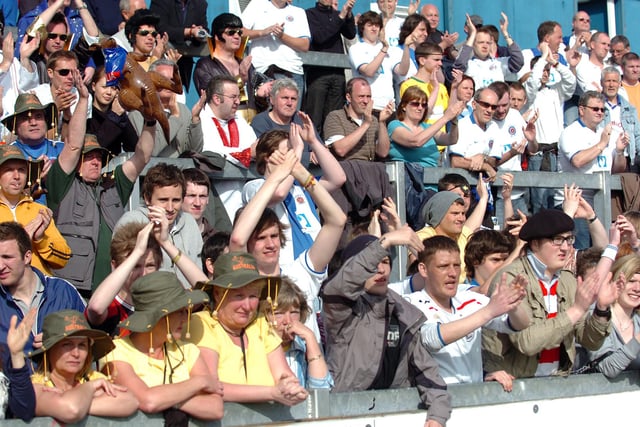 Supporters wore all sorts of outfits to watch Pools at Bristol Rovers.