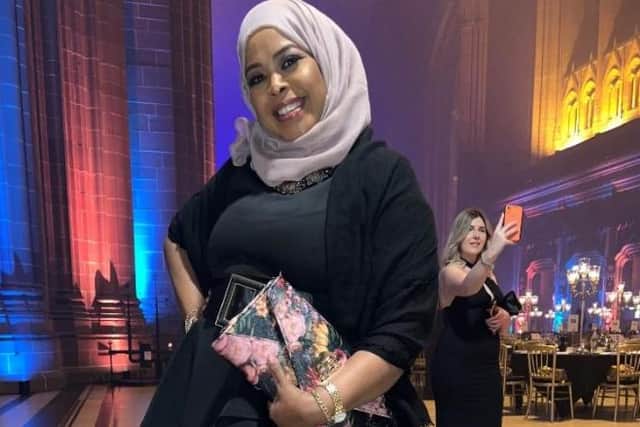 Safiya Saeed, of the Sheffield charity Reach Up Youth, at the National Diversity Awards 2021