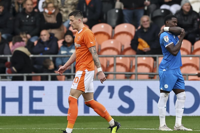 Olly Casey was sent off in Blackpool’s defeat to Peterborough United, and as a result will miss the game against Fleetwood Town on Wednesday. 