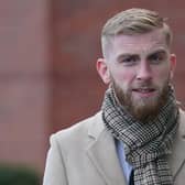 Sheffield United footballer Oli McBurnie, 26, of Knaresborough, North Yorkshire, arrives at Nottingham Magistrates' Court where he is charged with assault by beating. McBurnie, who has scored nine goals in 18 games this season, denies the charge: Jacob King/PA Wire