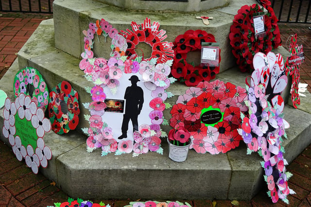 A selection of the wreaths and tributes laid at the memorial