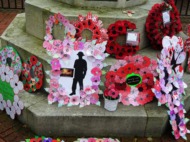 A selection of the wreaths and tributes laid at the memorial
