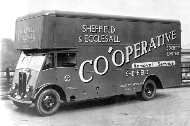 Removal lorry belonging to Sheffield and Ecclesall Co-operative Society Ltd. Picture dated between 1940-1959