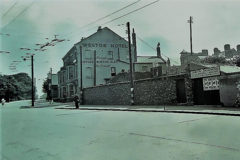 The Westoe Hotel features in this photo which was taken in 1951 and which features in Norman's book.