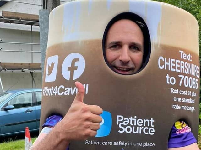 Joan Pons Laplana will be attempting to break the record for the fastest London marathon dressed as a pint.