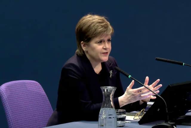 Former Scottish first minister Nicola Sturgeon giving evidence to the UK Covid-19 Inquiry
