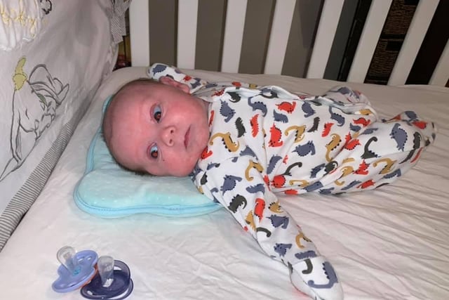 Brooke Long posted this photo of Joseph Paul Kirkup, born on 2 April at Sunderland Royal Hospital weighing 7lb 14ozs.