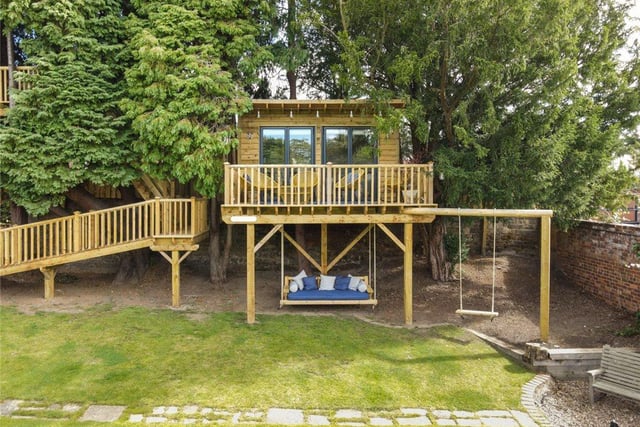 A unique feature of this property is the large tree house which sits nestled in the garden and benefits from a central living tree and an observation platform.
