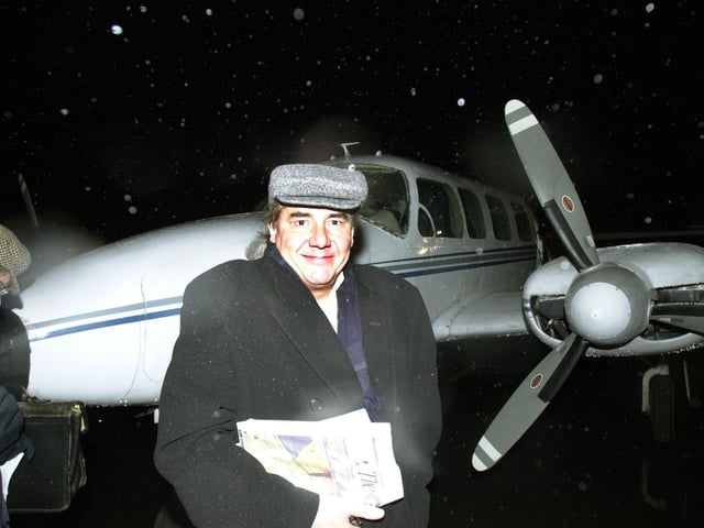 Tim Scott, from Halifax, about to board the  first charter flight from Sheffield City Airport to London