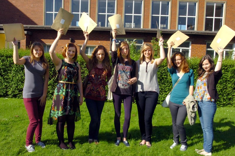 Celebrating their A level results at St Anthony's Schol in 2012 were Danielle Britton, Rebecca Giles, Rebecca Grant, Jessica Main, Kirsty Allen, Eszter Soos and Lucy Davison.