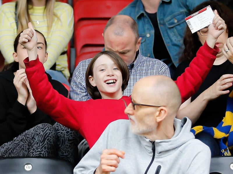 Mansfield fans at the Breyer Group Stadium for the match against Leyton Orient.