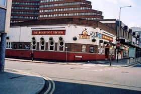 The Moorfoot Tavern pub (formerly the Whetstone), on Cumberland Street, Sheffield city centre. The building is today home to El Paso Mexican and Italian restaurant.