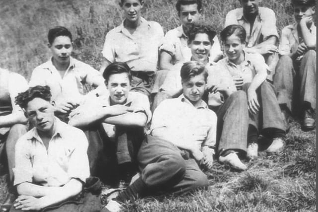 Crookes lads on the Bolehills in 1949. Left to right, back row, Cliff Etchells, Brian Wall, Ron Dovey, Barrie Wallace and Don Wall. Front Bill Leigh, Ray Barkworth, Bill Colley, Don Bellamy and Arthur Wilkinson.