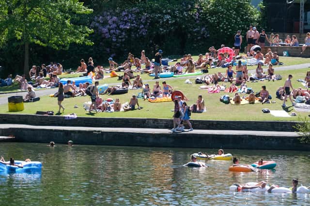 Crookes Valley Park always attracts crowds in the sun but the water is not safe.