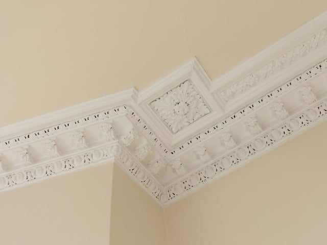 Ornate period cornicing.