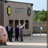 The scene at Yorkshire Wildlife Park which has been evacuated and closed due to an ongoing emergency incident - with a huge police and paramedic presence. Charley Atkins / SWNS