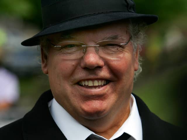 MANCHESTER, UNITED KINGDOM - JUNE 26: Roy 'Chubby' Brown arrives at Blackley crematorium before comedian Bernard Manning's funeral on June 26, 2007 in Manchester, England. Manning passed away on June 18, 2007 at the North Manchester General Hospital aged 76. (Photo by Gary M. Prior/Getty Images).