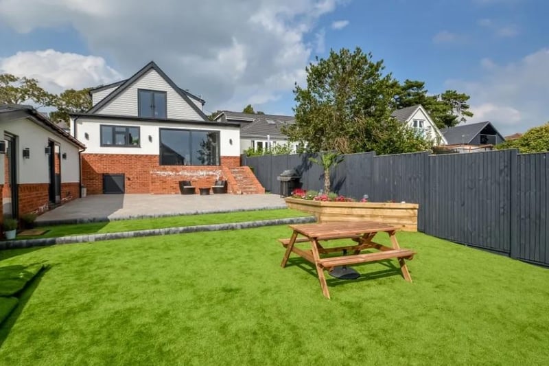Here's what the back garden looks like. This four bedroom house in Sea View Road, Drayton is on sale for £725,000.
