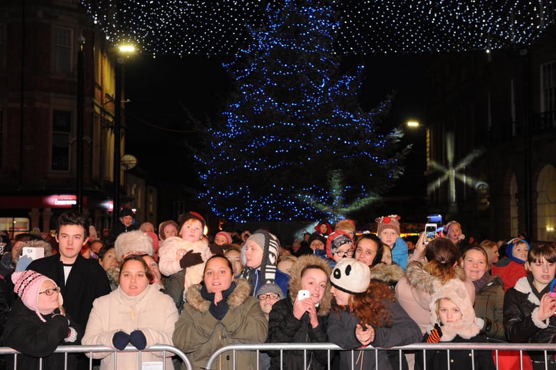The Christmas lights switch in South Shields 8 years ago.