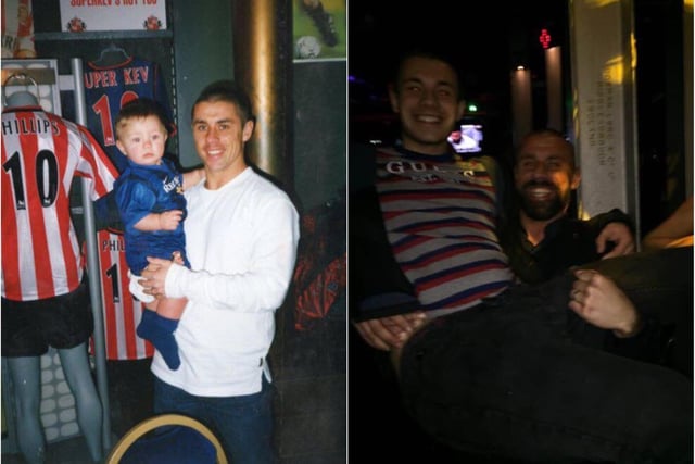 Bradley Logan with Kevin Phillips as a baby, and again as a teenager. Pictures: Bradley Logan/Steven Logan.