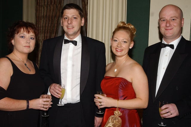 Jenny and Matthew Saunders and Helen and Darrell Saxton at the 2003 ball