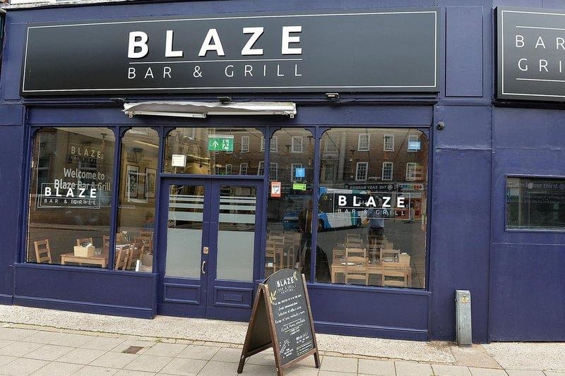 Blaze Bar & Grill, on Stephensons Place, Chesterfield, offers steaks, hanging kebabs and burgers.