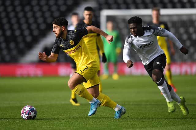Reda Khadra in action for Borussia Dortmund's under-19 side: Gareth Copley/Getty Images