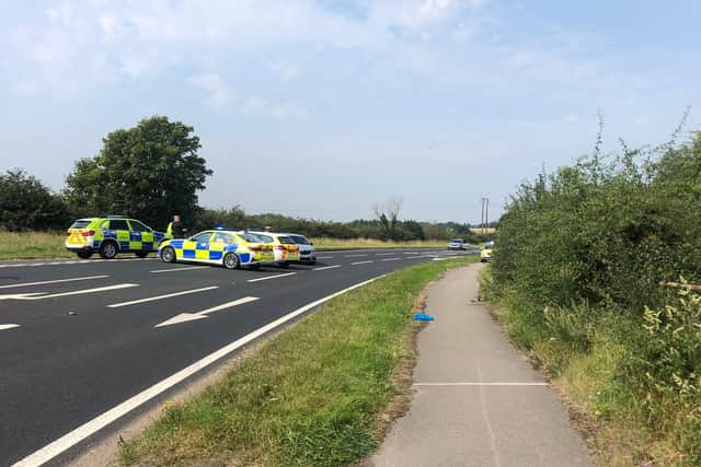 Police blocked off the road after the crash on Tuesday. Pic: Danielle Andrews