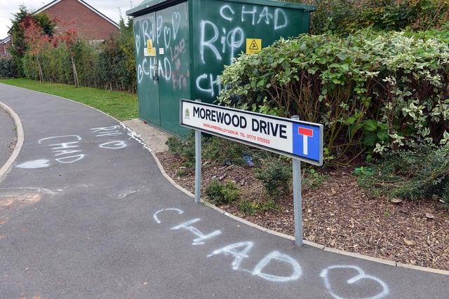 'RIP Chad' messages have appeared on Morewood Drive.