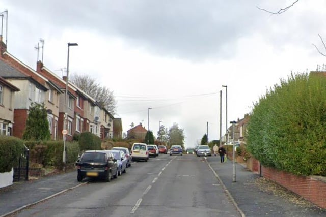 Carrfield Road in Meersbrook, Sheffield, where police recorded four cases of parked vehicles causing an obstruction during 2022. That was the joint fifth most cases of any street in the city.
