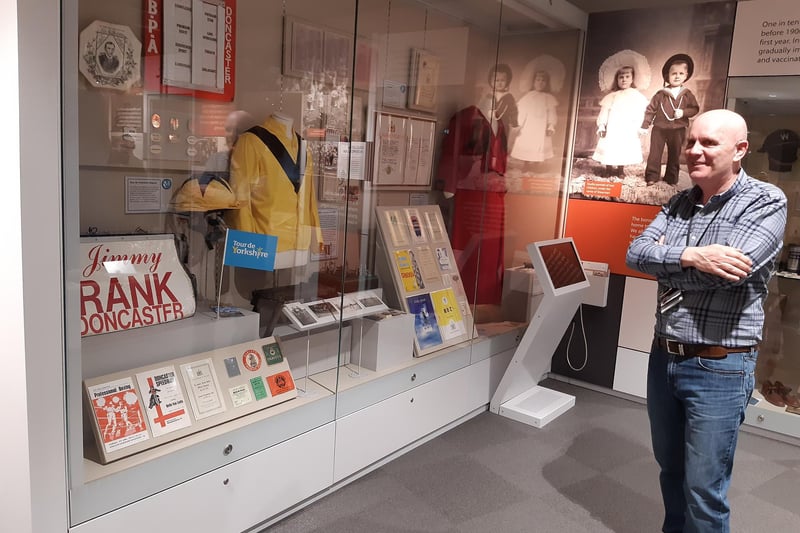 Exhibits at Danum Gallery, Library and Museum looking at the sporting heritage