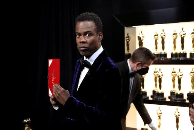 HOLLYWOOD, CALIFORNIA - MARCH 27: Chris Rock is seen backstage during the 94th Annual Academy Awards at Dolby Theatre on March 27, 2022 in Hollywood, California. (Photo by Al Seib/A.M.P.A.S. via Getty Images)