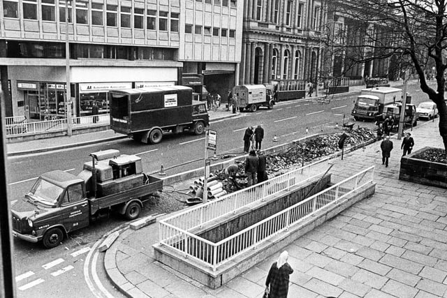 The pedestrian subway at Church Street, Sheffield, in 1974