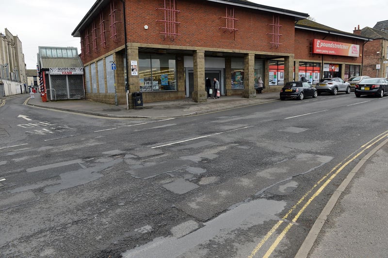 This section of Saltergate looks like a patchwork of potholes and repairs.