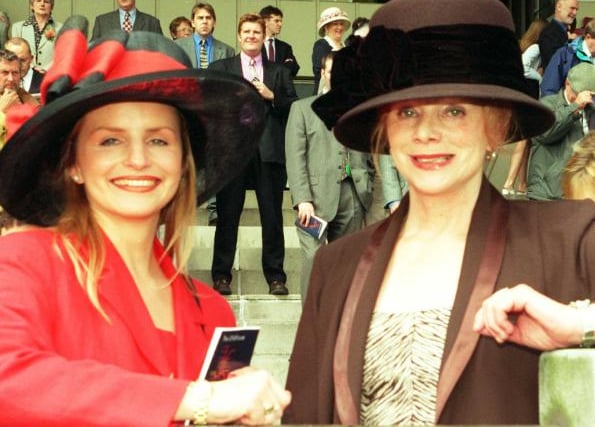 Sarah Vernon and Betty Lawson enjoying St Leger Day in 1998.