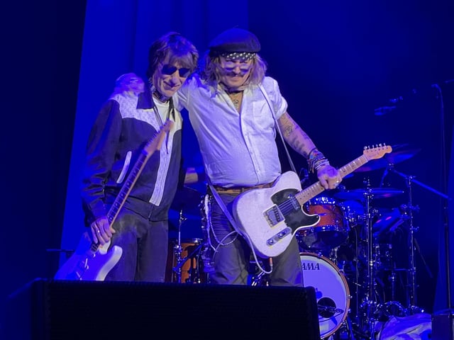 Johnnny Depp on stage at Sheffield City Hall. Picture: Picture: Terence Turnbull