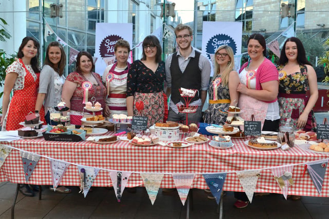 The Great British Bake Off’s James Morton with some of the Seven Hills WI ladies in 2013