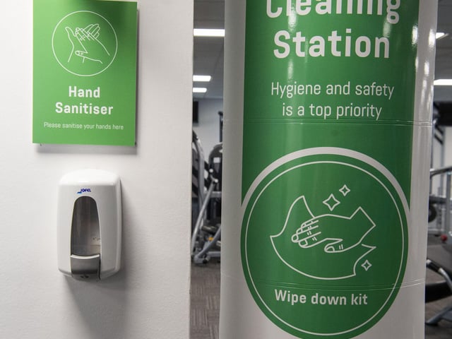 Gym-goers must now wipe down equipment they use with disinfectant.