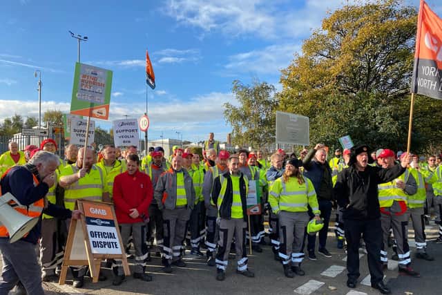 About 100 bin collectors went on strike on Monday morning over pay deal dispute
