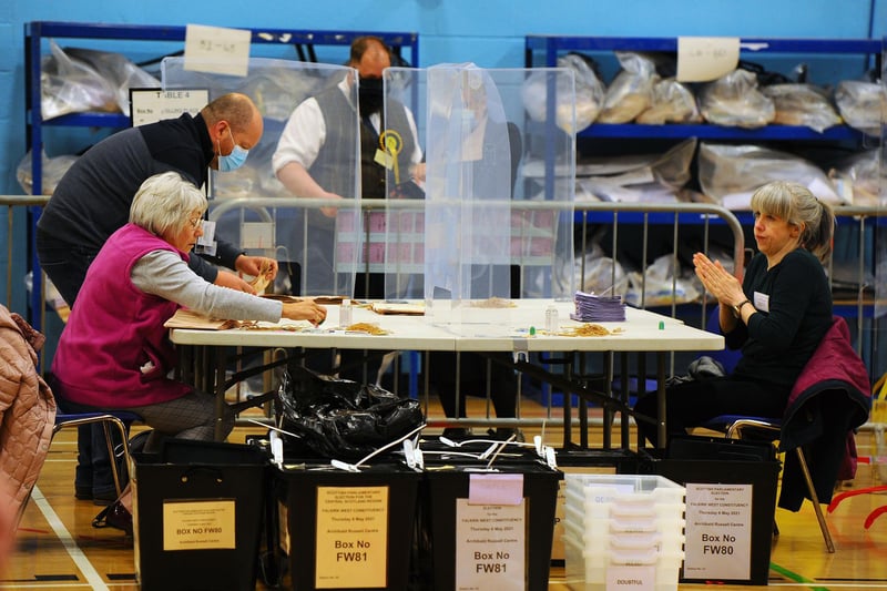 Counters begin their work at the Falkirk count (Pic: Michael Gillen)