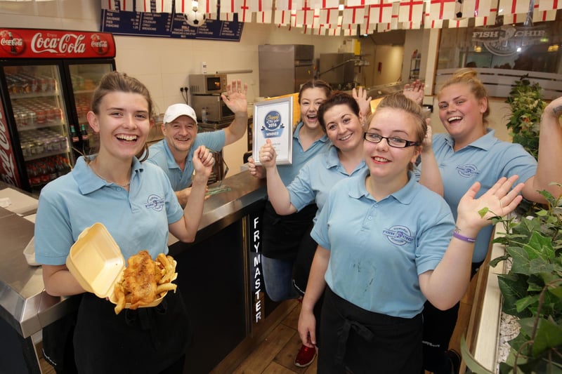 Winners of The Star's Chippy of the Year for 2016, Frymaster Fish and Chips on Attercliffe Road, Sheffield. Pictured are Fran Downey, Richard Pearce, Philippa Brown, Jody Rhodes, Chloe Chamberlin, and Christie Allen