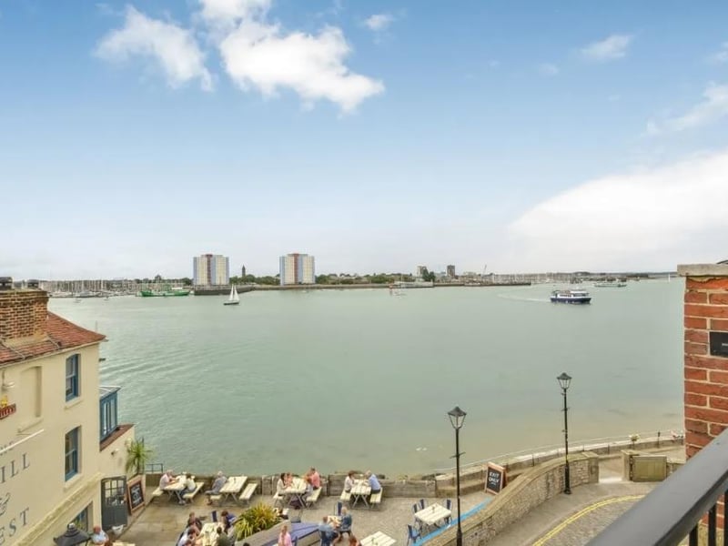 This townhouse in Bath Square, Old Portsmouth, has spectacular harbour views. It is on the market for £835,000.
