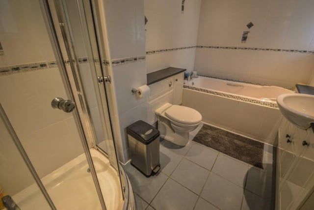 One of the bath and shower rooms.
