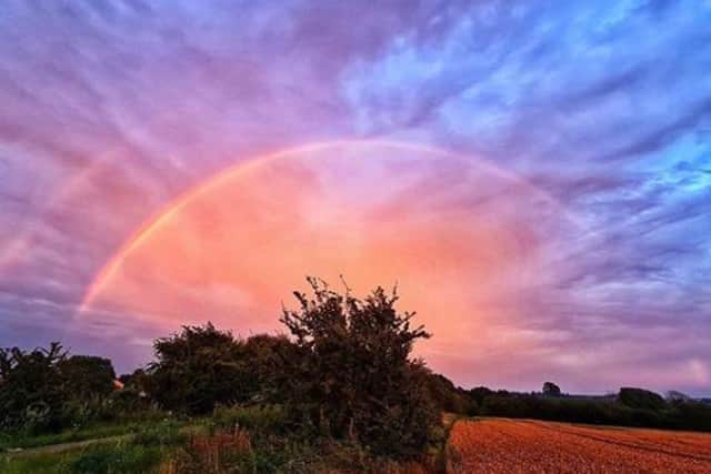 On Friday, August 31 we saw a storm. @jadehakin captured this rainbow after the rain has stopped.