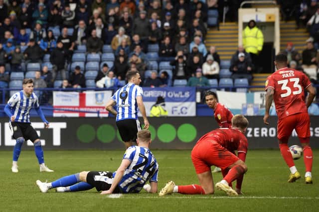 MK Dons weren't happy with Sheffield Wednesday's third goal - scored by Lee Gregory. (Steve Ellis)