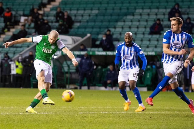 It was his only goal for Hibs but what a goal it was. Rearing back with his right foot from the edge of the area, the defensive midfielder sent the ball swerving and flying right into the top corner in a 2-0 win.