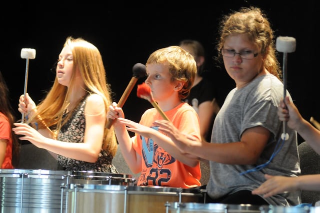 Who do you recognise in this drum school scene at Chuter Ede in 2014?