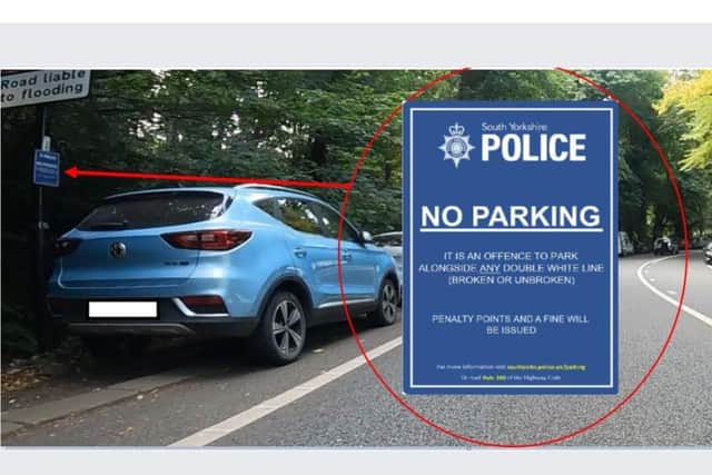 Nearly 50 motorists are set to receive parking fines after a major crackdown by police on a road near a Sheffield park this week